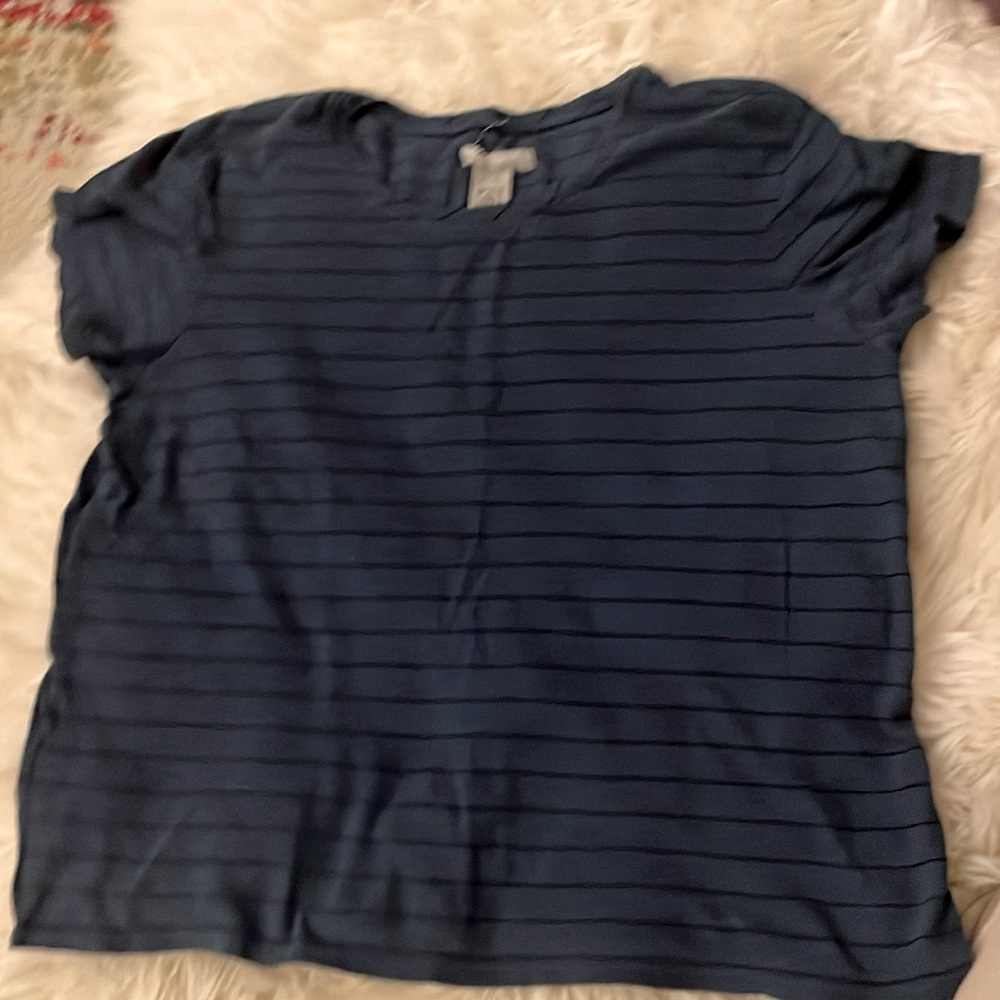 Outerknown Boy Tee - blue stripe XS